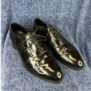 Brooks Brothers Oxford Mens 41 E Black Leather Made in England Brooks English